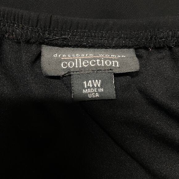 Dressbarn Collection Ruffle Hem Skirt Womens SZ 14W Black Chiffon Flowy Cocktail - Picture 11 of 13